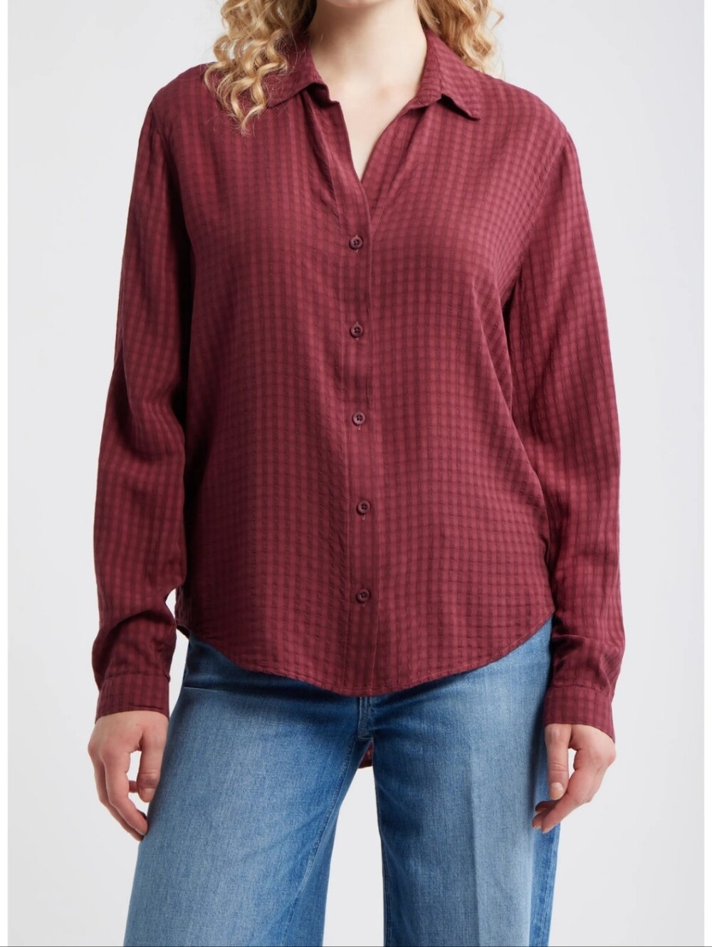 Cloth & Stone Classic Button Up Shirt In Merlot Harvest Size Medium - Picture 1 of 8